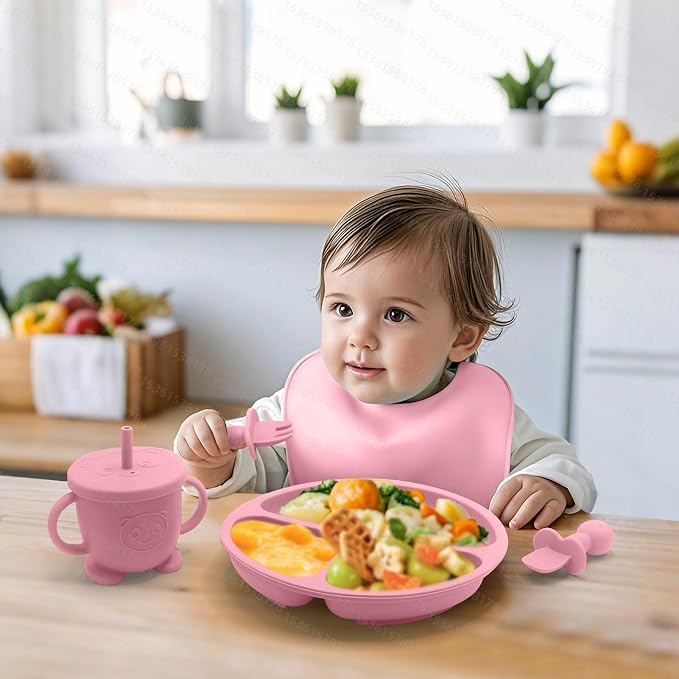 Baby Led Weaning Supplies, 8 Piece BPA-Free Silicone Feeding Set, Silicone - Image 6