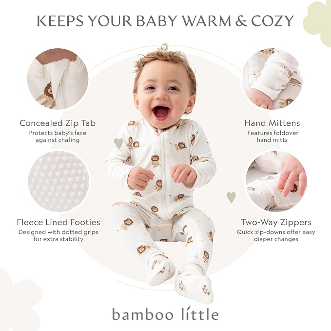 Bamboo Little Soft Baby Footie Pajamas, Baby Clothes, Newborn Sleepers - Image 2