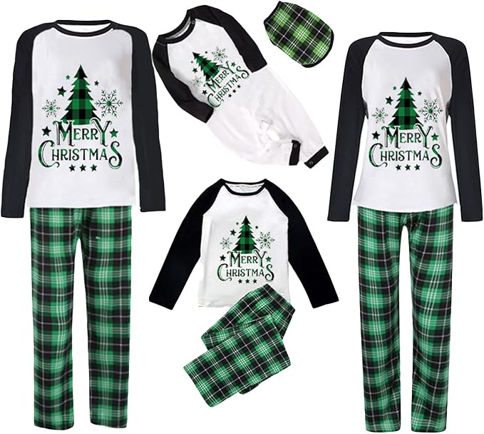 Awoscut Christmas Family Matching Pajamas Christmas Pjs Holiday Nightwear - Image 6