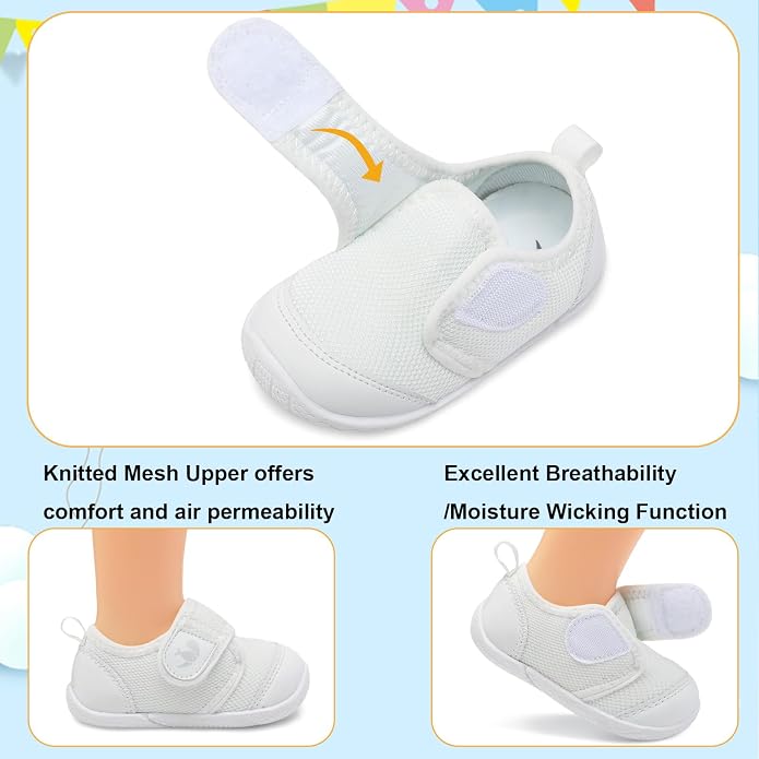 FEETCITY Baby First Walking Shoes Boys Girls Infant Sneakers Crib Shoes - Image 2