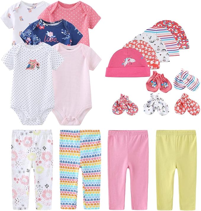Kiddiezoom Unisex Baby Layette Essentials Giftset Clothing Set 19-Piece by Kiddiezoom