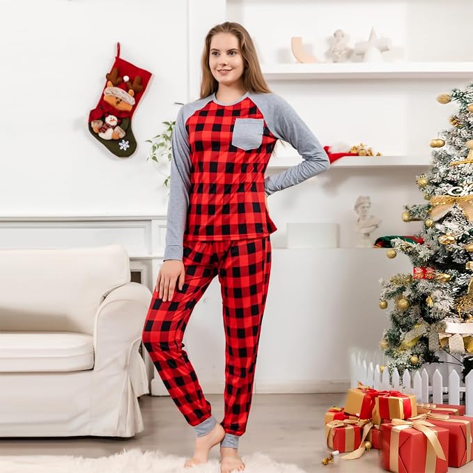 Schbbbta Family Matching Pajamas Holiday Sleepwear Long Sleeve Pjs Sets - Image 5