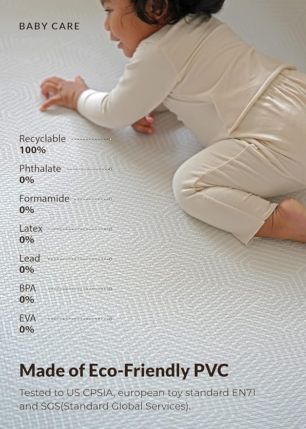 Baby Care Play Mat 82'' x 55'' Original One-Piece Reversible Rollable - Image 4