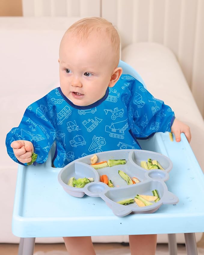 Lictin 3 Packs Baby Bibs for Boy or Girl, Cute Long Sleeve Bib, Waterproof Bibs - Image 8