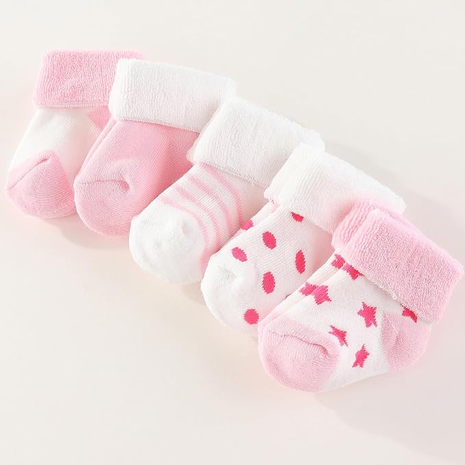 Newborn Baby Boy Girl Caps Mittens Socks Set Cotton Baby Essentials Accessories - Image 5
