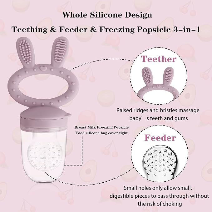 Baby Solids/Frozen Fruit Feeder Pacifier, Infant Teether Toy 4M+, BPA-Free - Image 2