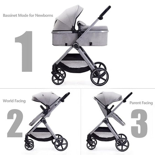 2 in 1 Baby Stroller, Newborn Infant Toddler Convertible Pram Stroller - Image 2