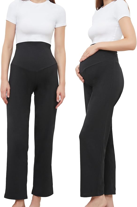 Women's Maternity Pants Casual Loose Wide/Straight Leg Comfy Palazzo Lounge - Image 2