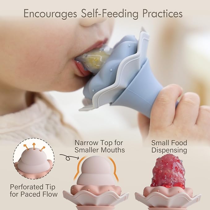 Moonkie Baby Fruit Feeder with Freezer Tray, BPA Free Silicone Food Feeder - Image 2