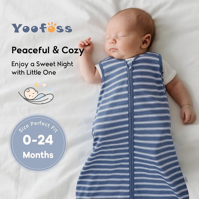 Yoofoss Baby Sleep Sack 0-6 Months 0.5 Tog Wearable Blanket - Image 6