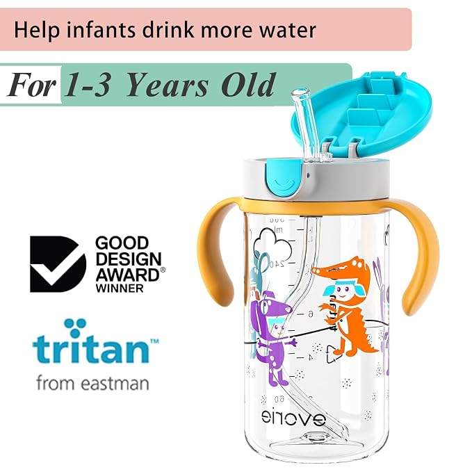 Evorie Tritan Spill Proof Toddler Straw Sippy Cup, 10 oz - Image 2