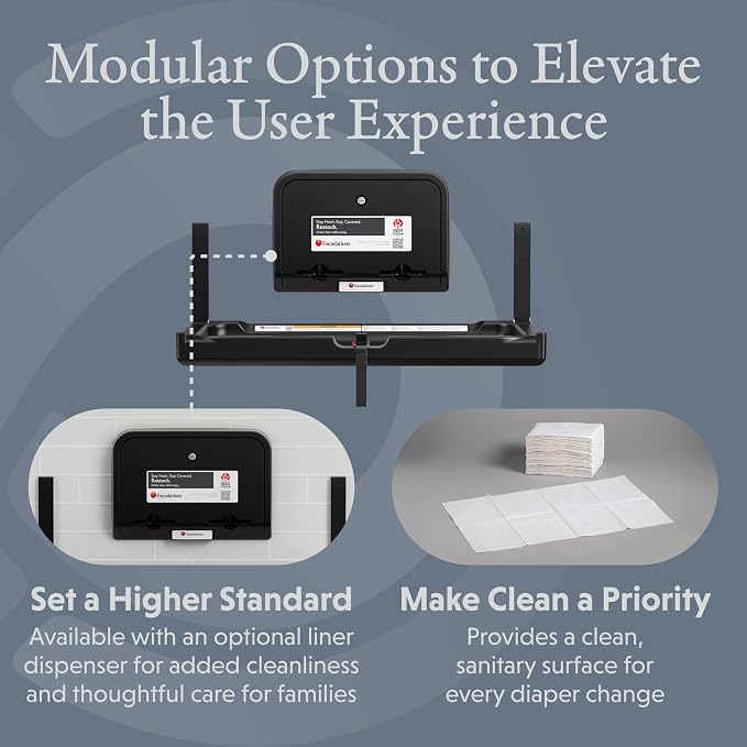 Foundations Elements Horizontal Wall-Mounted Baby Diaper Changing Station - Image 6