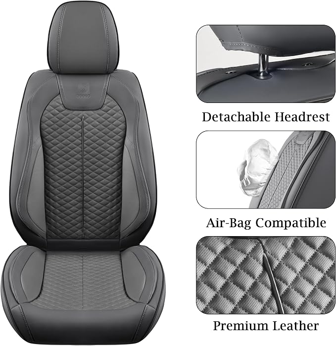 Doogo Car Seat Covers, Front Seat Covers, Automotive Seat Covers 2PCS, Luxury - Image 4