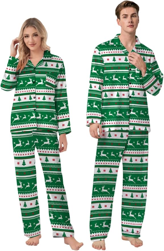 Schbbbta Family Matching Pajamas Holiday Sleepwear Long Sleeve Pjs Sets - Image 2