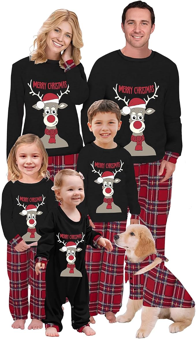 Awoscut Christmas Family Matching Pajamas Christmas Pjs Holiday Nightwear by Awoscut