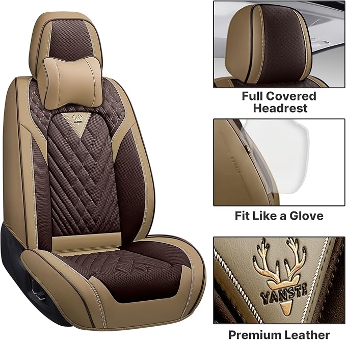 Leather Car Seat Cover Full Set, Waterproof and Protector, 5 Seat Cushion - Image 5