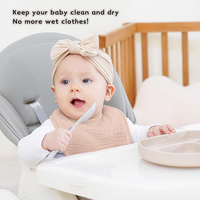 Susurration Muslin Baby Drool Bibs 10Pack Soft Square Adjustable Bandana Bibs - Image 4