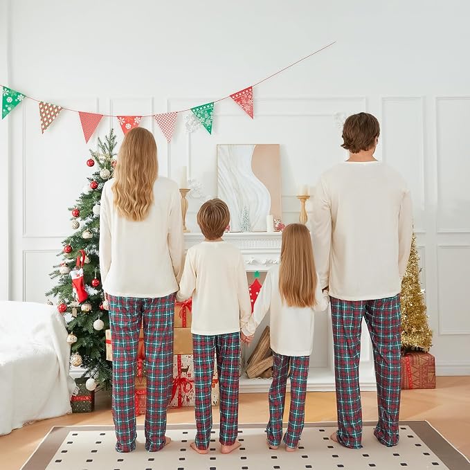 Awoscut Christmas Family Matching Pajamas Christmas Pjs Holiday Nightwear - Image 4
