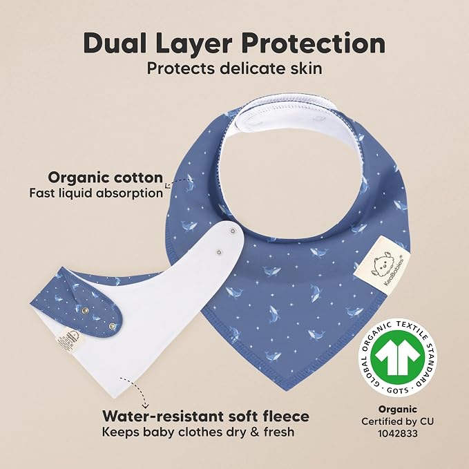 8-Pack Organic Baby Bandana Bibs - Image 2