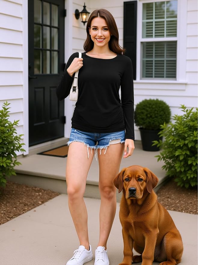 Maternity Shirts Long Sleeve Pregnancy Top - Image 6