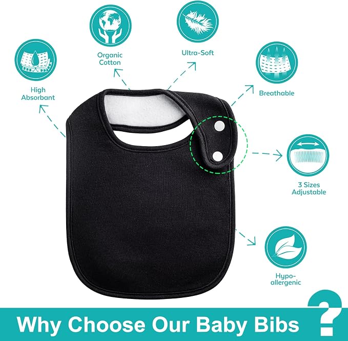 Baby Bibs Soft and Absorbent Organic Cotton Bandana Drool Bibs Set - Image 3