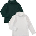 DEFAHN 2 Pack Toddler Unisex Solid Turtleneck T-Shirt Long Sleeve Ribbed by DEFAHN