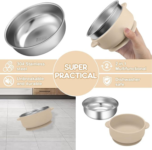 2 Pack Stainless Steel Baby Bowls - Image 2