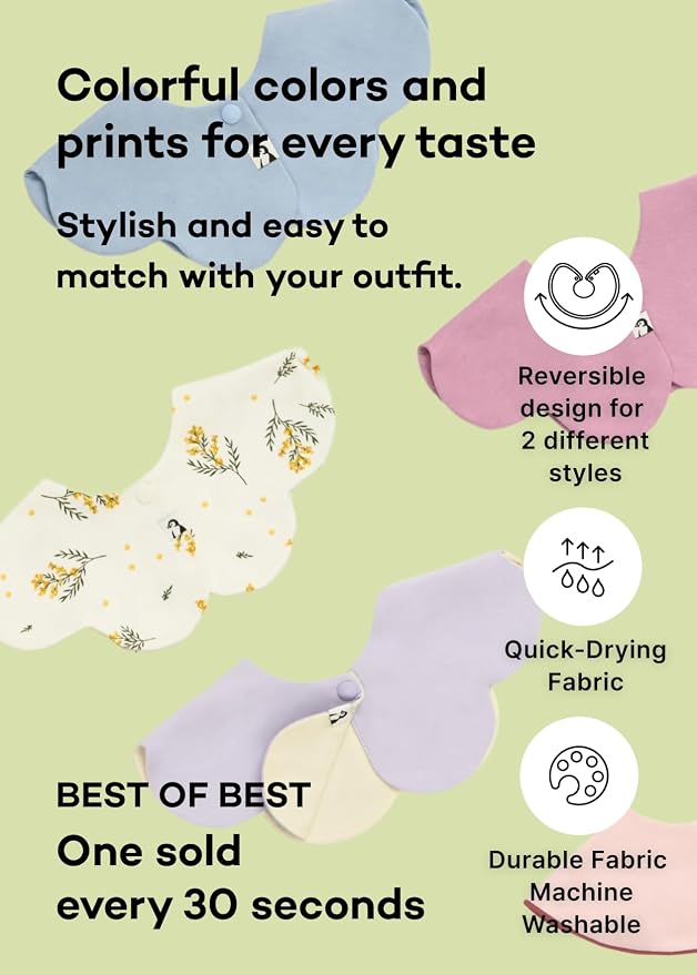 Konny Baby Bibs Set, 360 ​​° Rotate, Soft and Absorbent Bandana Drooling - Image 3