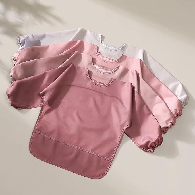 4 Pack Long Sleeve Bib, Waterproof Sleeved Smock - Image 7