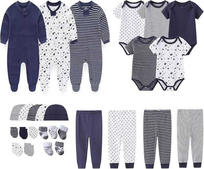 Newborn Layette Gift Set 27-Piece Baby Girl Clothes Bodysuits, Pants Essentials by MAMIMAKA