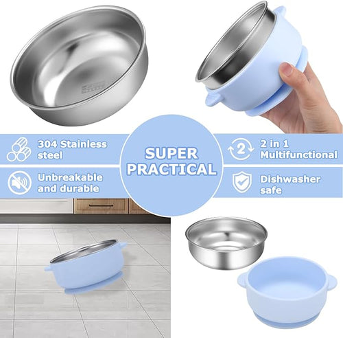 2 Pack Stainless Steel Baby Bowls - Image 2