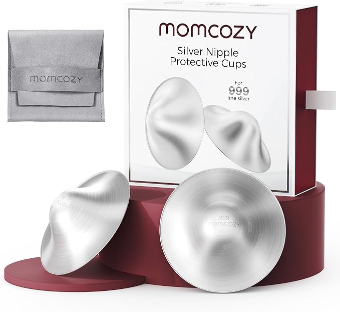 Momcozy 999 Silver Nursing Cups, Hole-Free Design, 999 Silver Nipple Shields by Momcozy