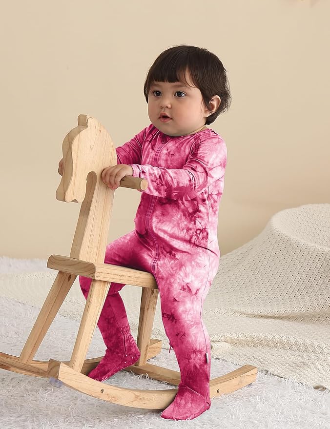 Jimonda Baby Girls Boys Footed Pajamas, Rayon From Bamboo, 2 Way Zipper Long - Image 5