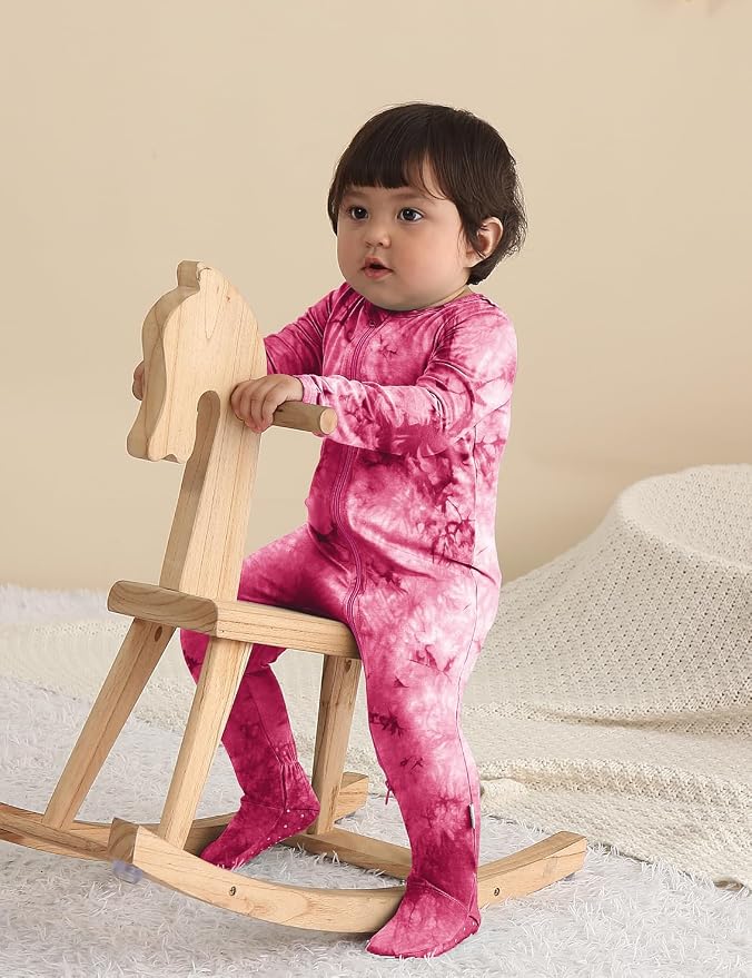 Jimonda Baby Girls Boys Footed Pajamas, Rayon From Bamboo, 2 Way Zipper Long - Image 6