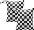 Black Checkered Waterproof Wet Dy Diaper Bag by Ohocut