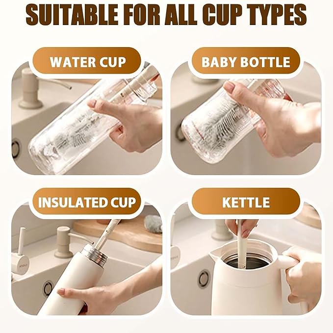 3Pcs 360° Flexible Silicone Bottle Brush - Image 7