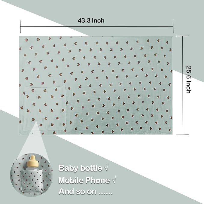 Muslin Nursing Covers for Breastfeeding, Arch Neckline Breast Feeding Covers - Image 3