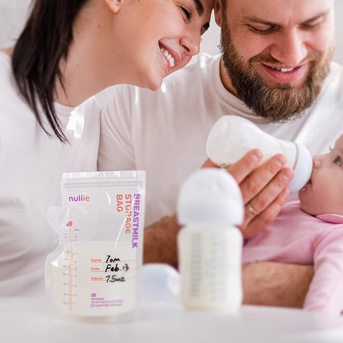 Nuliie 50 Pcs Breastmilk Storage Bags, 8 OZ Breast Milk Storing Bags, Milk - Image 9