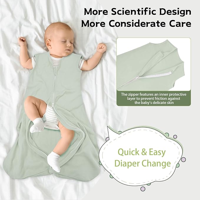 3 Pack Baby Sleep Sack 18-24 Months 100% Cotton TOG 0.5 Baby Sleeping Bag 2-Way - Image 4