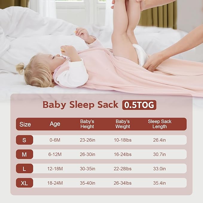 3 Pack Baby Sleep Sack 18-24 Months 100% Cotton TOG 0.5 Baby Sleeping Bag 2-Way - Image 4