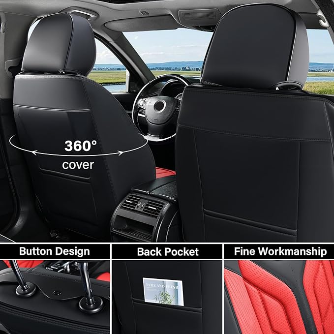 Coverado Car Seat Covers Full Set, Automotive Seat Covers Car Seat Protector - Image 4
