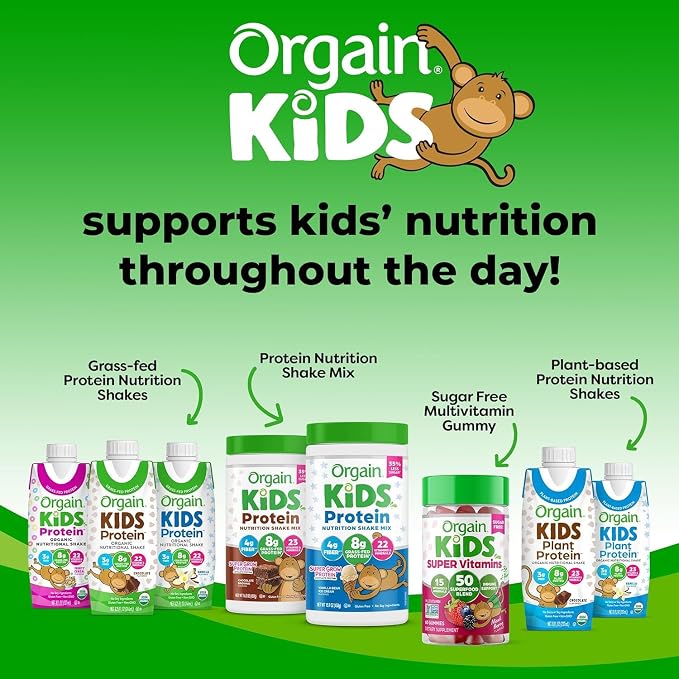 Orgain Kids Protein Powder Shake Mix, Chocolate Brownie - 8g Grass-Fed Dairy - Image 8
