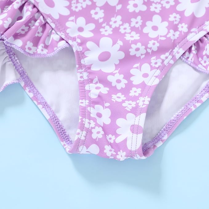 YOUNGER TREE Toddler Girls Two Pieces Swimsuit Color Block Stripe Swimwear - Image 6