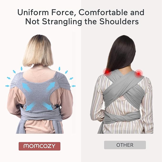 Momcozy Baby Wrap Carrier, Lightweight Hands Free Baby Sling, Adjustable Baby - Image 4