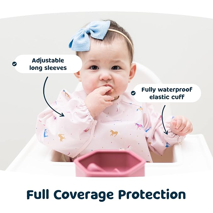 Tiny Twinkle Long Sleeve Bib for Babies & Toddlers – Waterproof Smock Bib for - Image 4