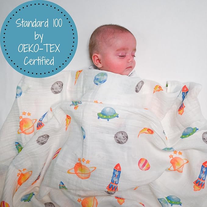 LollyBanks Swaddle Blanket, 100% Cotton Baby Blanket, Soft Muslin Swaddle - Image 4