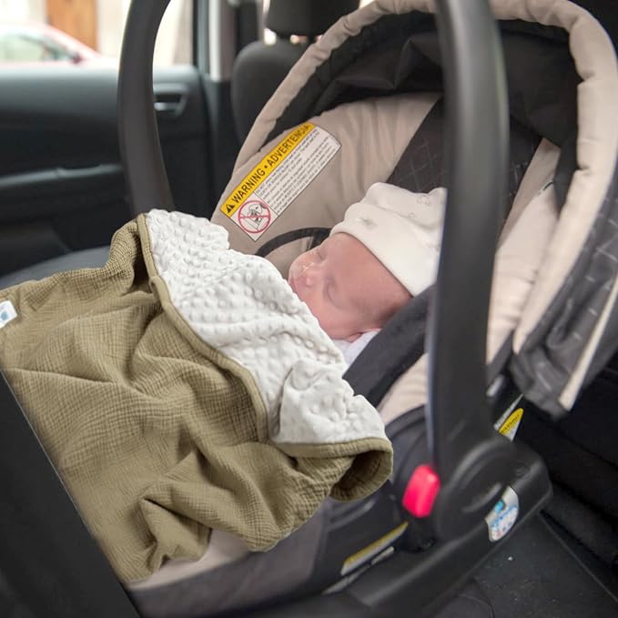 lulumoon Baby Blanket for Newborn Receiving: Minky Dot & Muslin Lightweight - Image 5