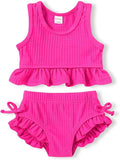 HAPPYMA Baby Swimsuit Toddler Girl Bathing Suit Summer Solid Color Bikini Set by FuntodressHappyChildhood