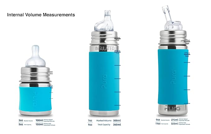 Pura Kiki 9oz/260ml Stainless Steel Insulated Sippy Bottle w/Sleeve, - Image 5