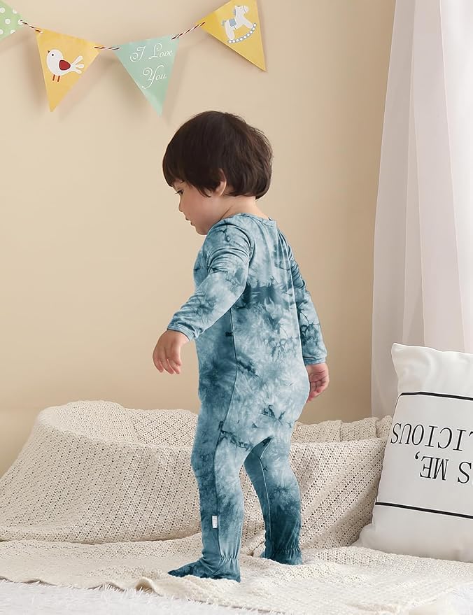 Jimonda Baby Girls Boys Footed Pajamas, Rayon From Bamboo, 2 Way Zipper Long - Image 5